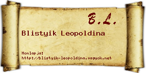 Blistyik Leopoldina névjegykártya